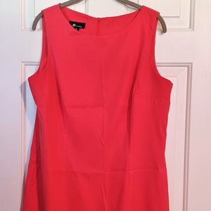 AB Studio Ladies Round Neck Pink/Salmon Sleeveless Sheath Dress / Size 16